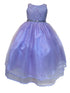 Big Girls Lilac Lace Sequin Belt Glitter Tulle Junior Bridesmaid Dress 8-16 - SophiasStyle.com